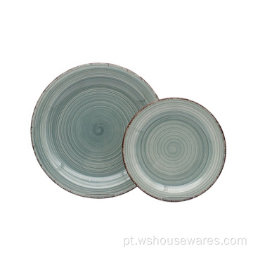 Conjuntos de placas de cerâmica de utensílios de mesa pintados à mão populares